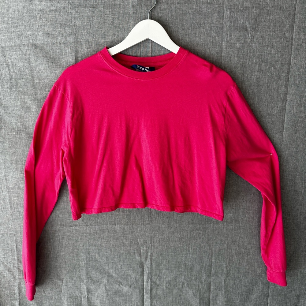 Pink Crop Long Sleeve